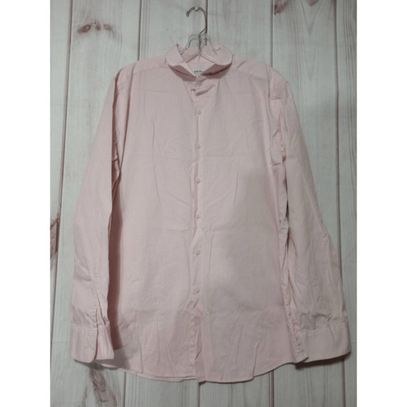 Bar III Shirt Men's Large Slim Fit Pink Button Front Long Sleeve - Picture 1 of 8
